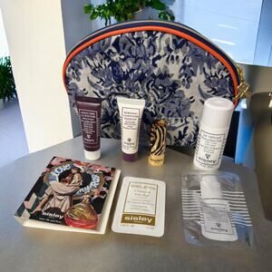 Sisley Paris Luxury Sample Lot with Cosmetic Bag – 8 Pc Set Skincare & Makeup